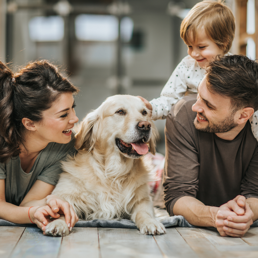 Family with their dog